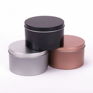 8oz μαύρο λεπτό πλάκα κερί βάζο αρωματοθεραπεία μεταλλική συσκευασία κερί 45 * 50mm